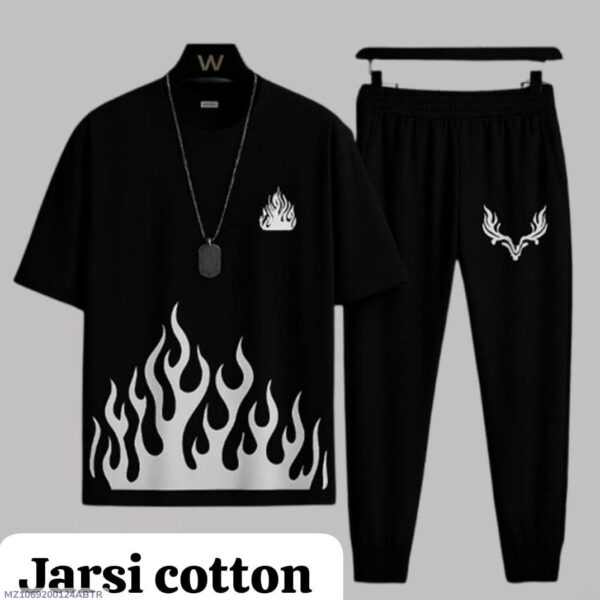 Men's Cotton Gersey Track Suit -2 Pcs with graphic sublimation